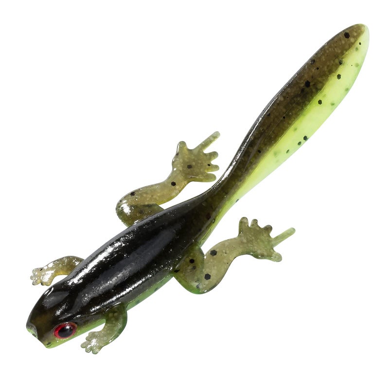 Dr.Fish 6 Pack Soft Plastic Frog Baits, 3.2 Inches Tadpole Swimbaits Frog Lures Bass Crappie Lures Creature Lizard Bait Shad Drop Shot Panfish Bluegill, Watermelon - Image 1